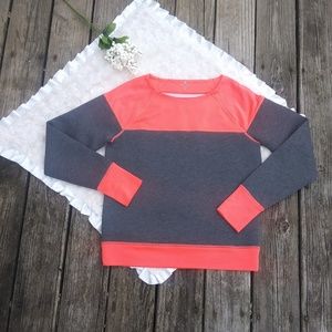 Athleta Gray & Pink Fuse Scuba Sweatshirt